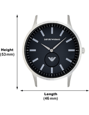 Emporio Armani Renato Quartz Black Dial Silver Steel Strap  Watch For Men - AR11118