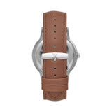 Emporio Armani Renato Quartz Silver Dial Brown Leather Strap Watch For Men - AR11185