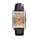 Emporio Armani Classic Brown Dial Brown Leather Strap Watch For Men - AR1605