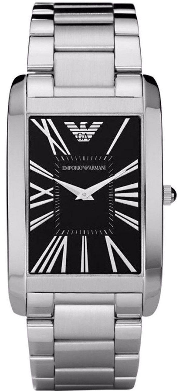 Emporio Armani Classic Analog Black Dial Silver Steel Strap Watch For Men - AR1608