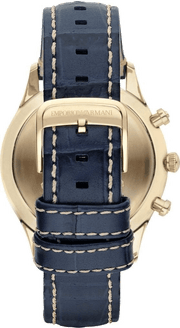 Emporio Armani Chronograph Midnight Blue Dial Blue Leather Strap Watch For Men - AR1862