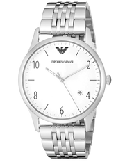 Emporio Armani Classic Silver Dial Silver Steel Strap Watch For Men - AR1867