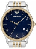 Emporio Armani Classic Quartz Blue Dial Two Tone Steel Strap Watch For Men - AR1868