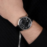 Emporio Armani Classic Quartz Black Dial Black Leather Strap Watch For Men - AR2429