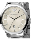 Emporio Armani Classic Quartz White Dial Silver Steel Strap Watch For Men - AR2431