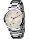 Emporio Armani Classic Quartz White Dial Silver Steel Strap Watch For Men - AR2431