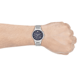 Emporio Armani Renato Chronograph Blue Dial Silver Steel Strap Watch For Men - AR2448