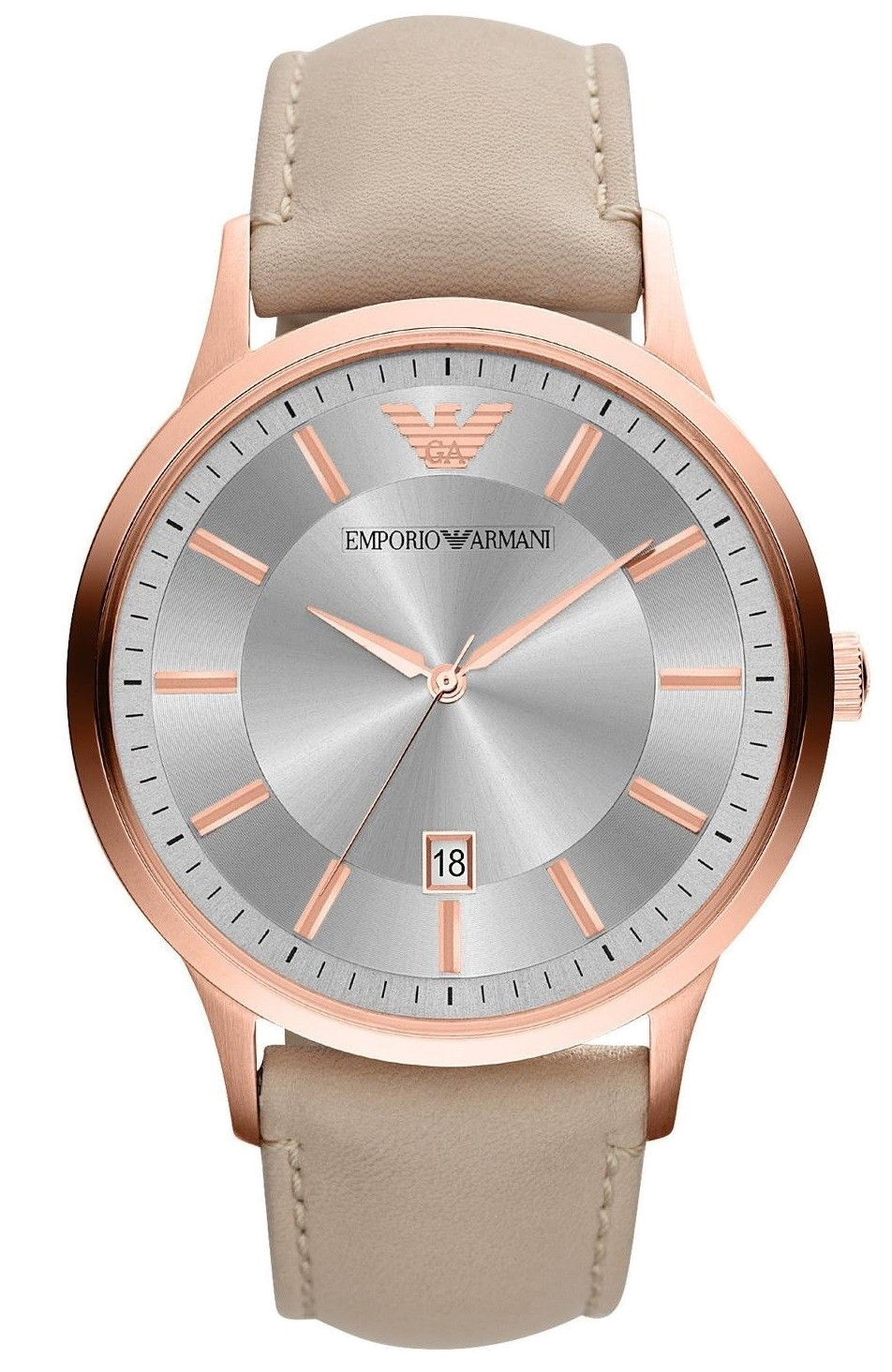 Emporio Armani Analog ベージュ/バーガンディ レザーWatch $_57.JPG?set_id=8800005007