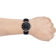 Emporio Armani Renato Analog Blue Dial Black Leather Strap Watch For Men - AR2506
