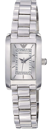 Emporio Armani Classic Diamonds Silver Dial Silver Steel Strap Watch For Women - AR3170
