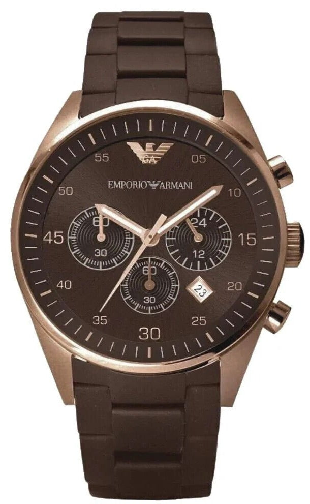 Emporio Armani Sportivo Chronograph Brown Dial Brown