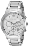 Emporio Armani Sportivo Chronograph Silver Dial Silver Steel Strap Watch For Men - AR5963