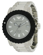 Emporio Armani Bracelet Collection Black Dial Silver Steel Strap Watch For Men - AR5970