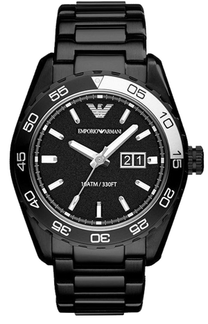 NEW GENUINE EMPORIO ARMANI MENS WATCH SPORTIVO AR5866 BLACK DIAL SILICONE  STRAP