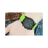 Emporio Armani Sports Analog Black Dial Green Rubber Strap Watch For Men - AR6115