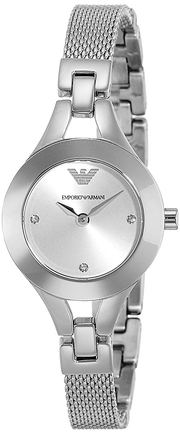 Emporio Armani Quartz Silver Dial Silver Steel Strap Watch For Women - AR7361