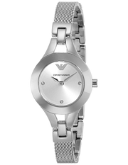 Emporio Armani Quartz Silver Dial Silver Steel Strap Watch For Women - AR7361