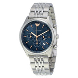 Emporio Armani Luigi Chronograph Quartz Blue Dial Silver Steel Strap Watch For Men - AR1974