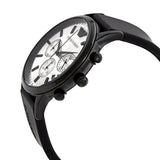 Emporio Armani Chronograph Quartz Silver Dial Black Rubber Strap Watch For Men - AR11048