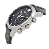 Emporio Armani Luigi Chronograph Quartz Grey Dial Grey Leather Strap Watch For Men - AR1735