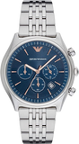 Emporio Armani Luigi Chronograph Quartz Blue Dial Silver Steel Strap Watch For Men - AR1974