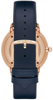 Emporio Armani Classic Quartz Blue Dial Blue Leather Strap Watch For Men  - AR2071