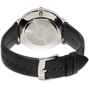 Emporio Armani Modern Slim Quartz Grey Dial Black Leather Strap Watch For Men - AR11162