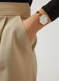 Emporio Armani Aurora Quartz Silver Dial Gold Steel Strap Watch For Women - AR11108