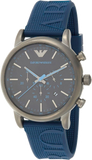 Emporio Armani  Luigi Chronograph Black Dial Blue Rubber Strap Watch For Men - AR11023