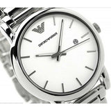 Emporio Armani Classic Luigi Quartz Silver Dial Silver Steel Strap Watch For Men - AR1854