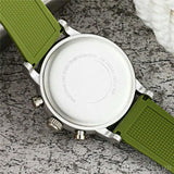 Emporio Armani Chronograph White Dial Green Rubber Strap Watch For Men - AR11022