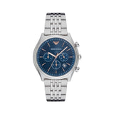 Emporio Armani Luigi Chronograph Quartz Blue Dial Silver Steel Strap Watch For Men - AR1974