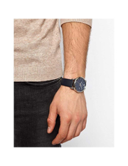 Emporio Armani Classic Quartz Blue Dial Black Leather Strap Watch For Men - AR1731