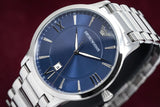 Emporio Armani Giovanni Quartz Blue Dial Silver Steel Strap Watch For Men - AR11227