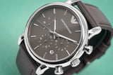 Emporio Armani Classic Chronograph Brown Dial Brown Leather Strap Watch For Men - AR1734