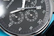 Emporio Armani Sportivo Black Dial Two Tone Ceramic Bracelet Watch For Men - AR5866