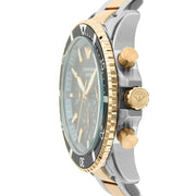 Emporio Armani World Explorer Chronograph Blue Dial Two Tone Steel Strap Watch for Men - AR11740