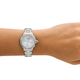 Emporio Armani Mia Three Crystals Silver Dial Silver Steel Strap Watch For Women - AR11632