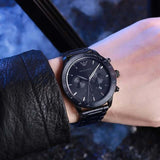 Emporio Armani Mario Chronograph Black Dial Black Steel Strap Watch For Men - AR11242