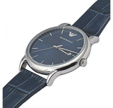 Emporio Armani Dress Quartz Blue Dial Blue Leather Strap Watch For Men - AR2501