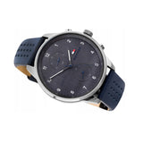 Tommy Hilfiger Chase Grey Dial Blue Leather Strap Watch for Men - 1791578