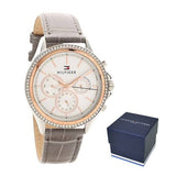 Tommy Hilfiger Ari Diamonds White Dial Grey Leather Strap Watch for Women - 1781980