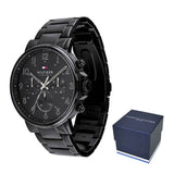 Tommy Hilfiger Daniel Black Dial Black Steel Strap Watch for Men - 1710383