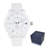 Tommy Hilfiger Denim Analog White Dial White Rubber Strap Watch for Men - 1791481