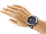 Tommy Hilfiger Evan Chronograph Blue Dial Brown Leather Strap Watch for Men - 1710393