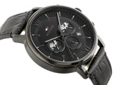 Tommy Hilfiger Evan Black Dial Black Leather Strap Watch for Men - 1710395