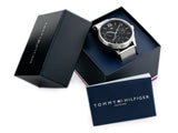 Tommy Hilfiger Damon Quartz Chronograph Black Dial Silver Mesh Bracelet Watch for Men - 1791415