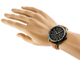 Tommy Hilfiger Gavin Chronograph Quartz Black Dial Brown Leather Strap Watch for Men - 1791470