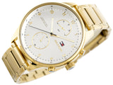 Tommy Hilfiger Chase Quartz White Dial Gold Steel Strap Watch for Men - 1791576