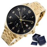 Tommy Hilfiger West Chronograph Quartz Black Dial Gold Steel Strap Watch For Men - 1791708